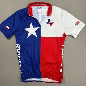 Voler Cycling Jersey Texas‎ State Flag Patriotic Red White Blue Mens Medium